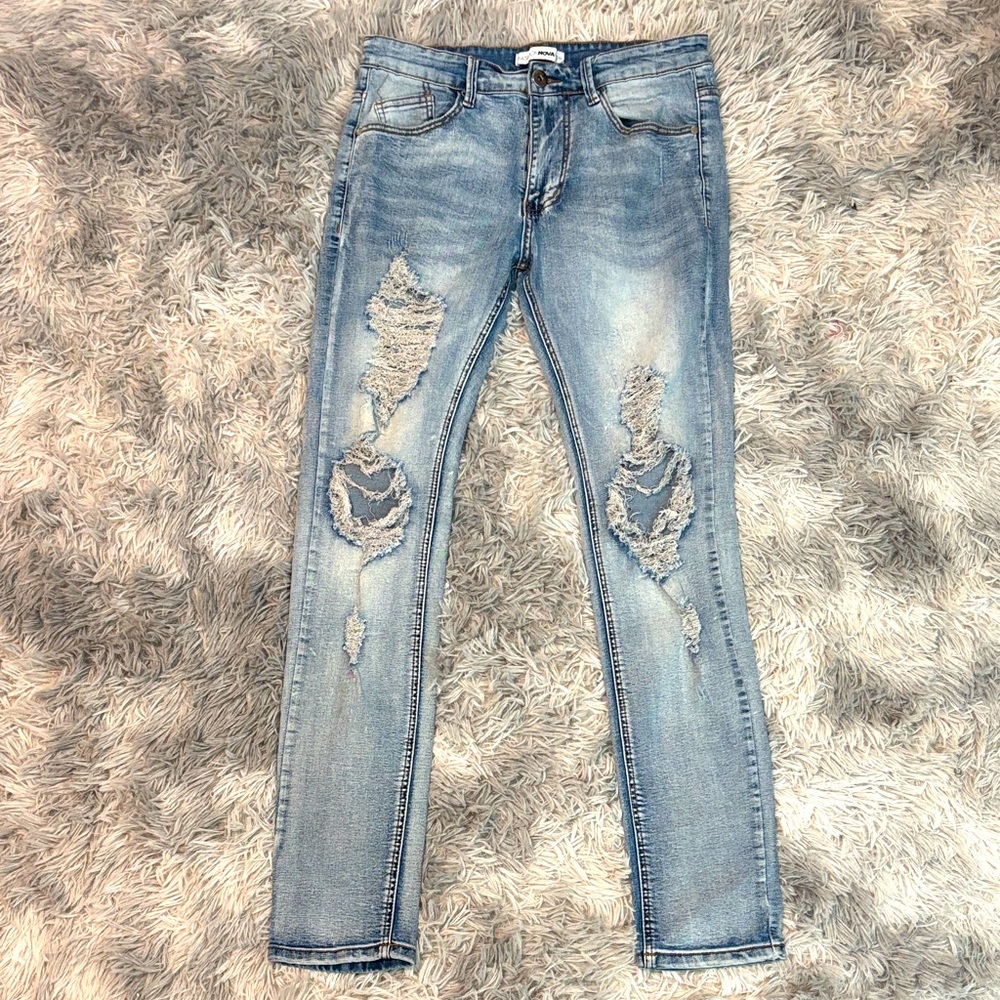 Fashion Nova Men Size 32 Light Blue Denim Jeans
